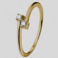geelgouden ring met 2 diamanten